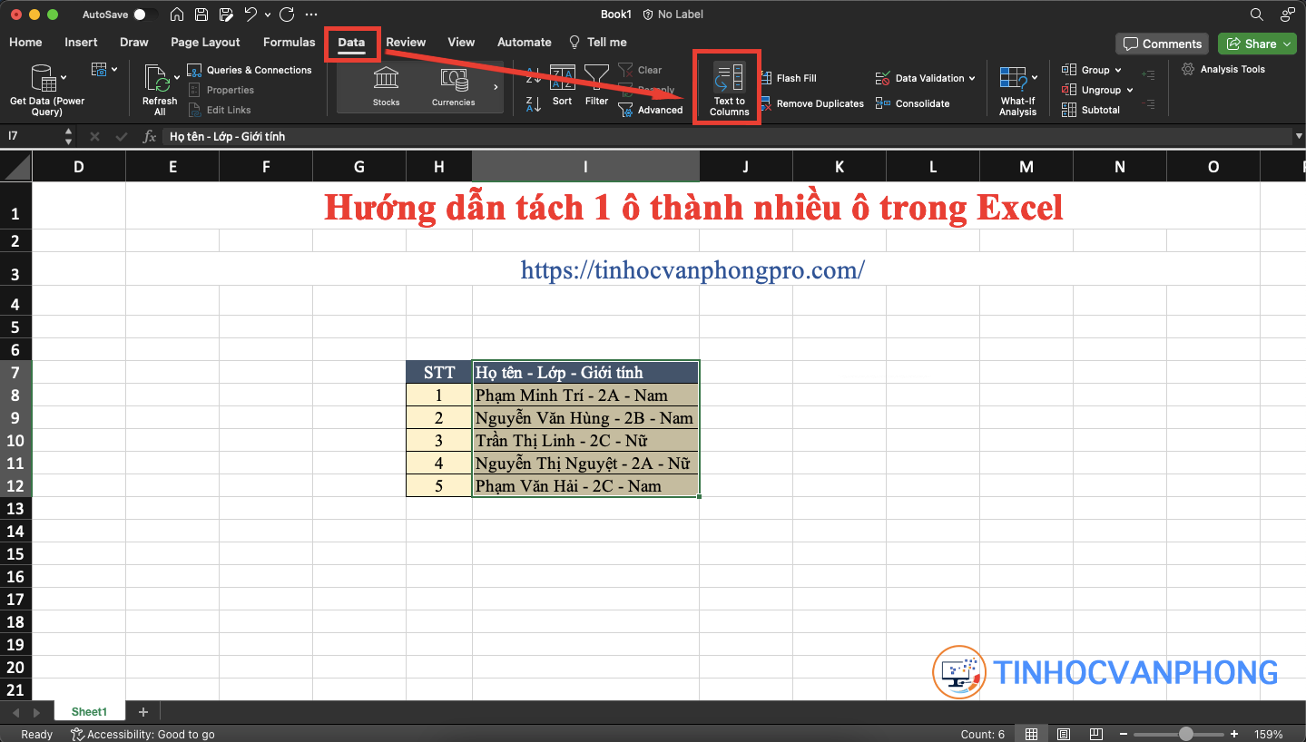 Hướng dẫn tách 1 ô thành nhiều ô trong Excel - Ảnh 7