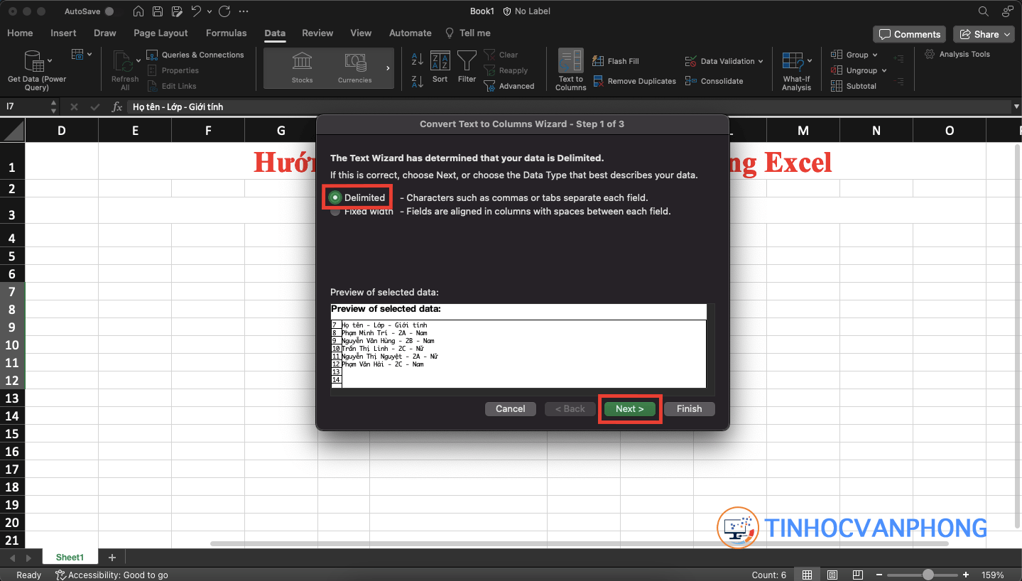 Hướng dẫn tách 1 ô thành nhiều ô trong Excel - Ảnh 8