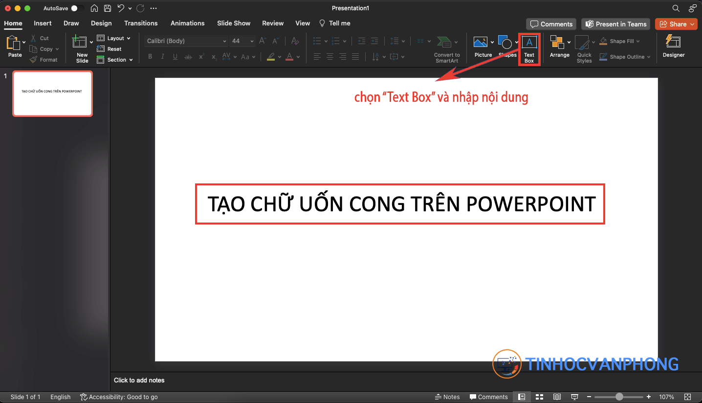 Cách tạo chữ uốn cong trên PowerPoint - ảnh 2