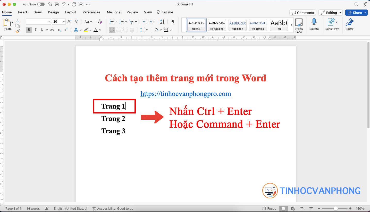 Cách tạo thêm trang mới trong Word - ảnh 1