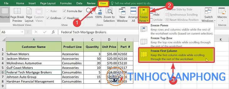 Cách cố định cột đầu tiên trong Excel - Ảnh 1