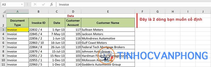 Cách cố định nhiều dòng trong Excel - Ảnh 1