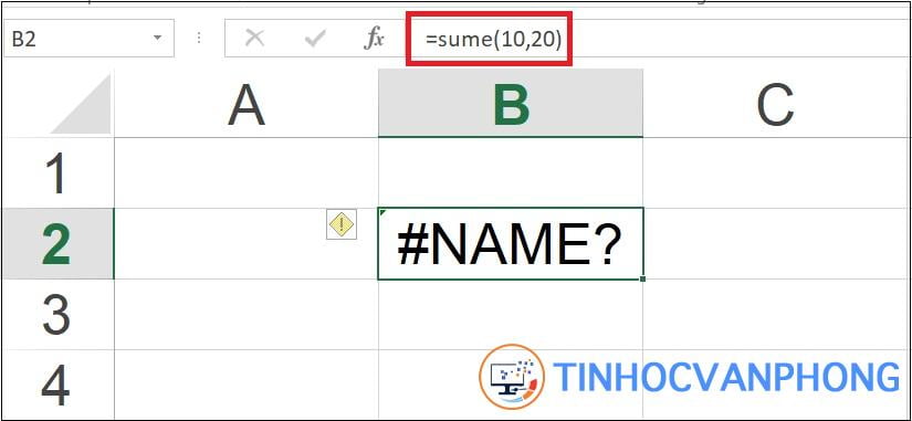 Khắc phục lỗi Hàm cho ra kết quả #NAME?