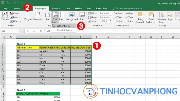 Hướng dẫn cách thiết lập vùng in trong bảng tính - Ảnh 1