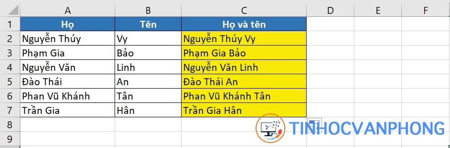 Cách sử dụng hàm CONCATENATE để nối chuỗi trong Excel - Ảnh 3