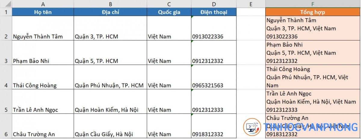 Cách sử dụng hàm CONCATENATE để nối chuỗi trong Excel - Ảnh 11