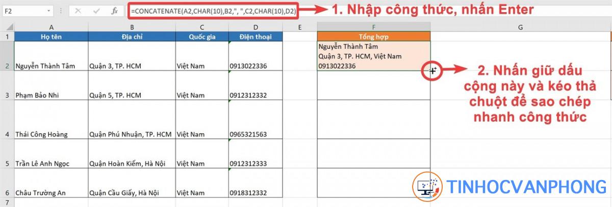 Cách sử dụng hàm CONCATENATE để nối chuỗi trong Excel - Ảnh 10