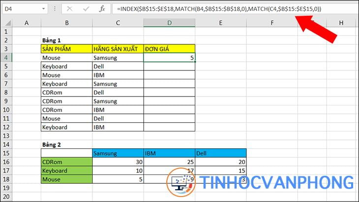 Hướng dẫn kết hợp hàm INDEX và MATCH trong Excel để dò nhiều điều kiện - Ảnh 6