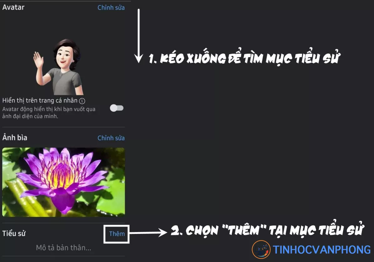 cách thêm tiểu sử facebook 2