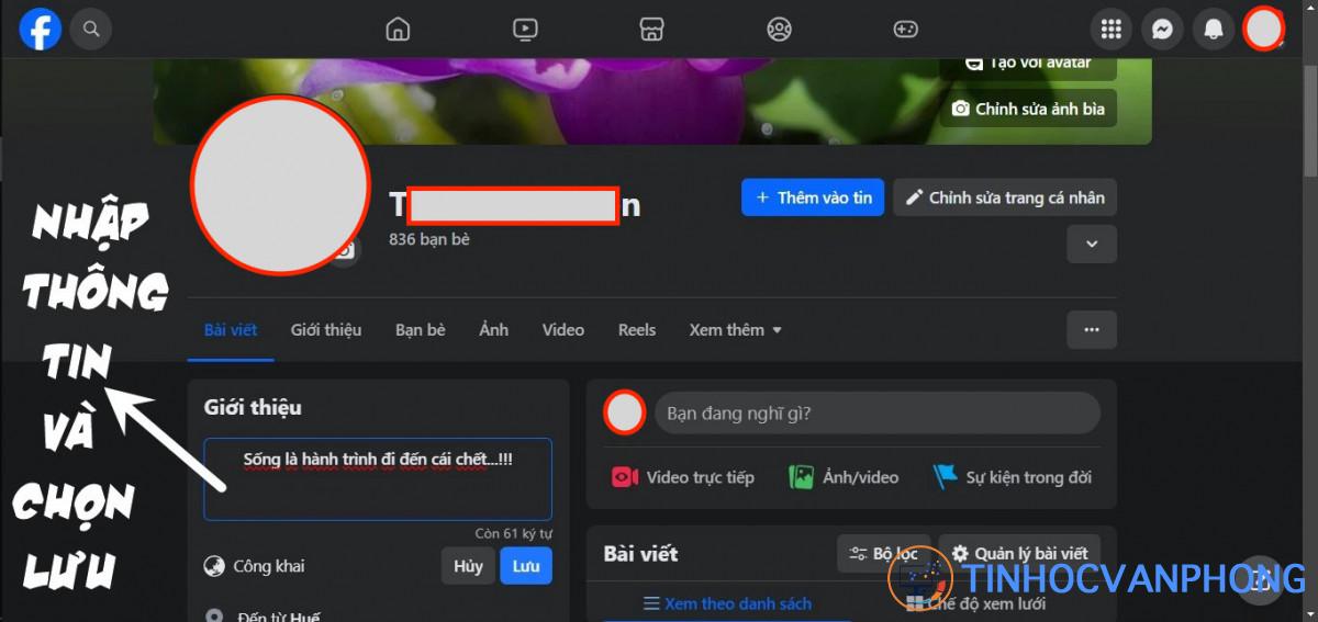 cách thêm tiểu sử facebook 5