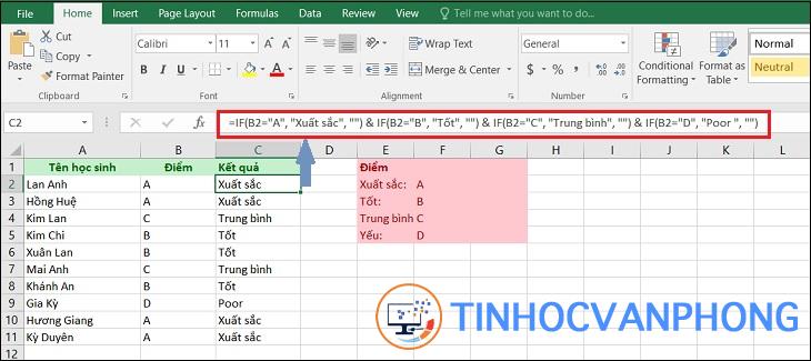 hàm IF lồng nhiều điều kiện trong Excel - Ảnh 7