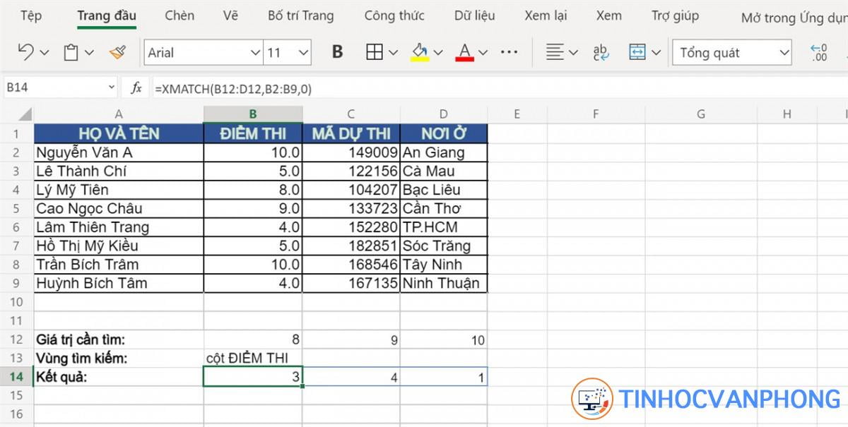 Hàm MATCH trong Excel - Ảnh 6