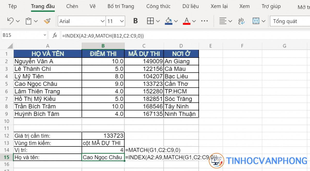 Hàm MATCH trong Excel - Ảnh 4