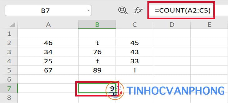 Hàm COUNT trong Excel - Ảnh 1