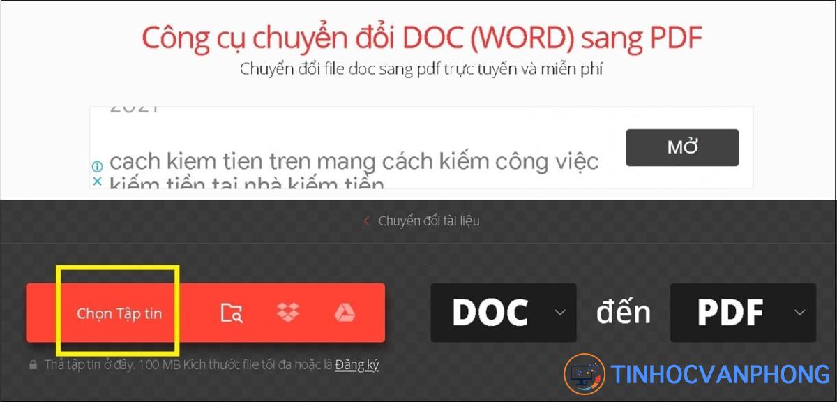 Bạn truy cập trang web convertio.co > Nhấn Chọn Tập tin.