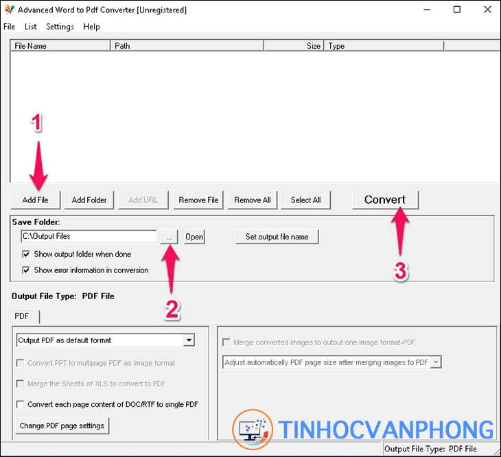 Cách sử dụng phần mềm Advanced Word to Pdf Converter