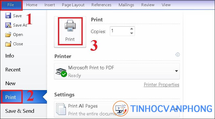 Vào File, bạn nhấn vào mục Print