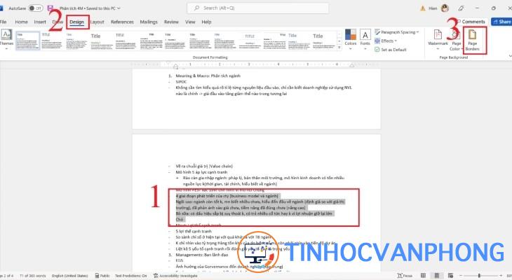 Cách đóng khung một đoạn văn bản trong Word