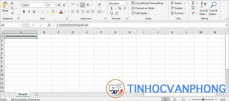 Các dữ liệu số quá dài trong Excel sẽ bị chuyển thành ###